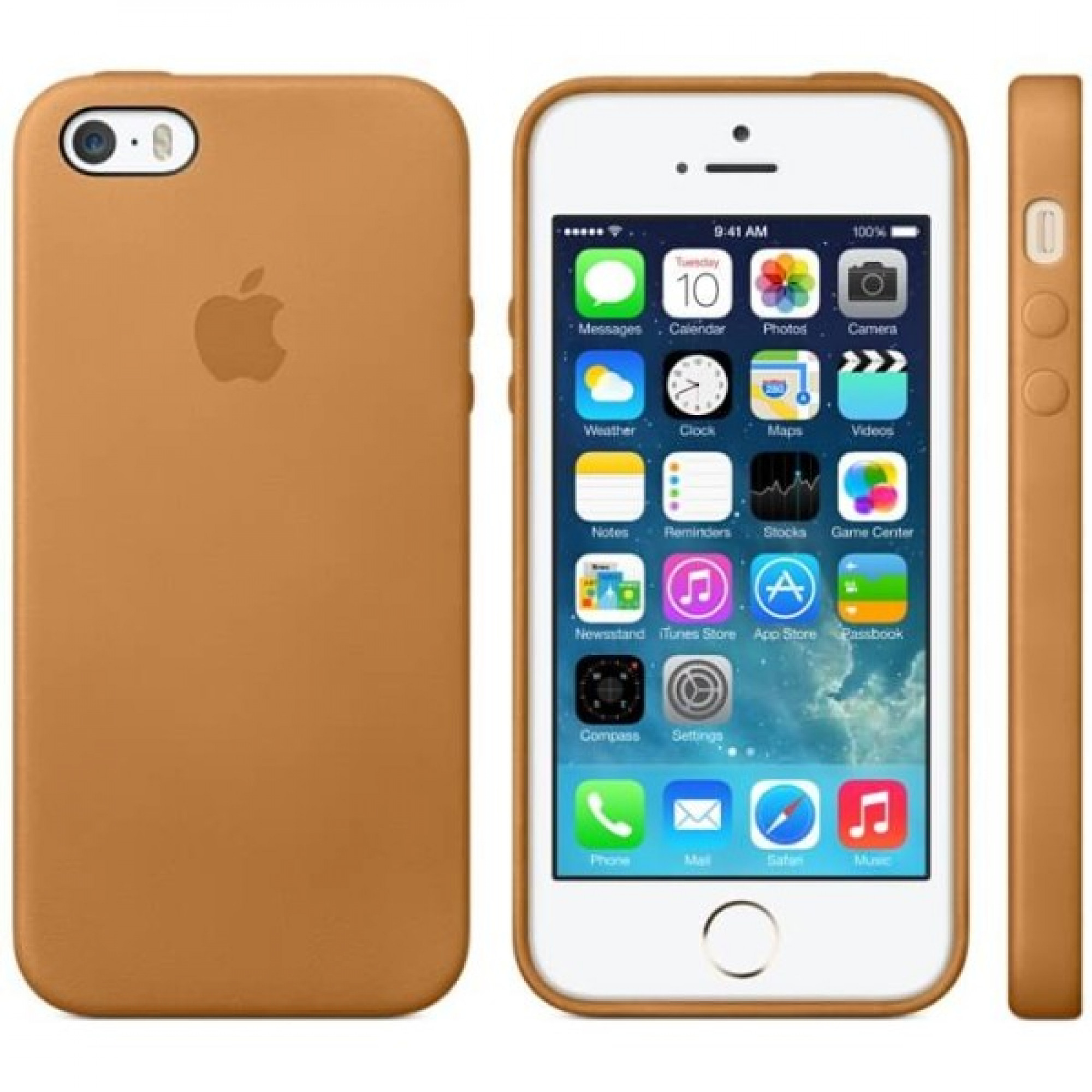Чохол Apple Leather Case для iPhone 5 / 5s / SE Brown (MF041)