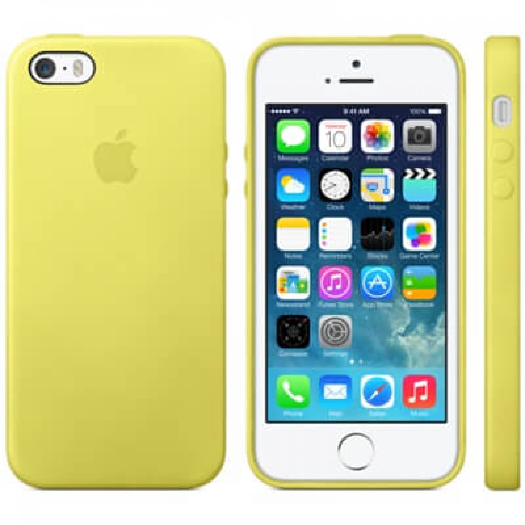 Чохол Apple Leather Case для iPhone 5 / 5s / SE Yellow (MF043)