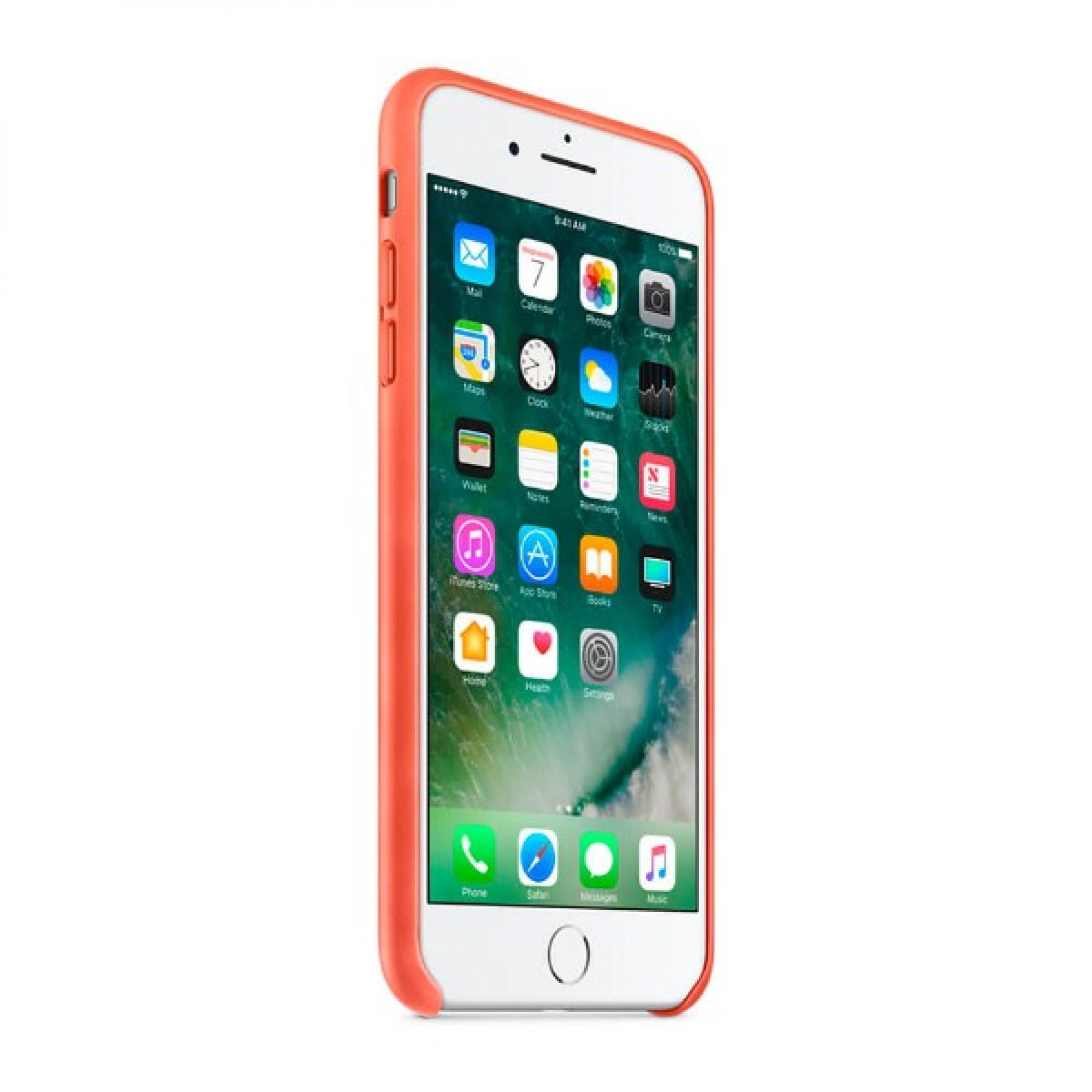 Оригинальный чехол Apple Leather Case для iPhone 8 Plus/7 Plus Geranium (MQ5H2)