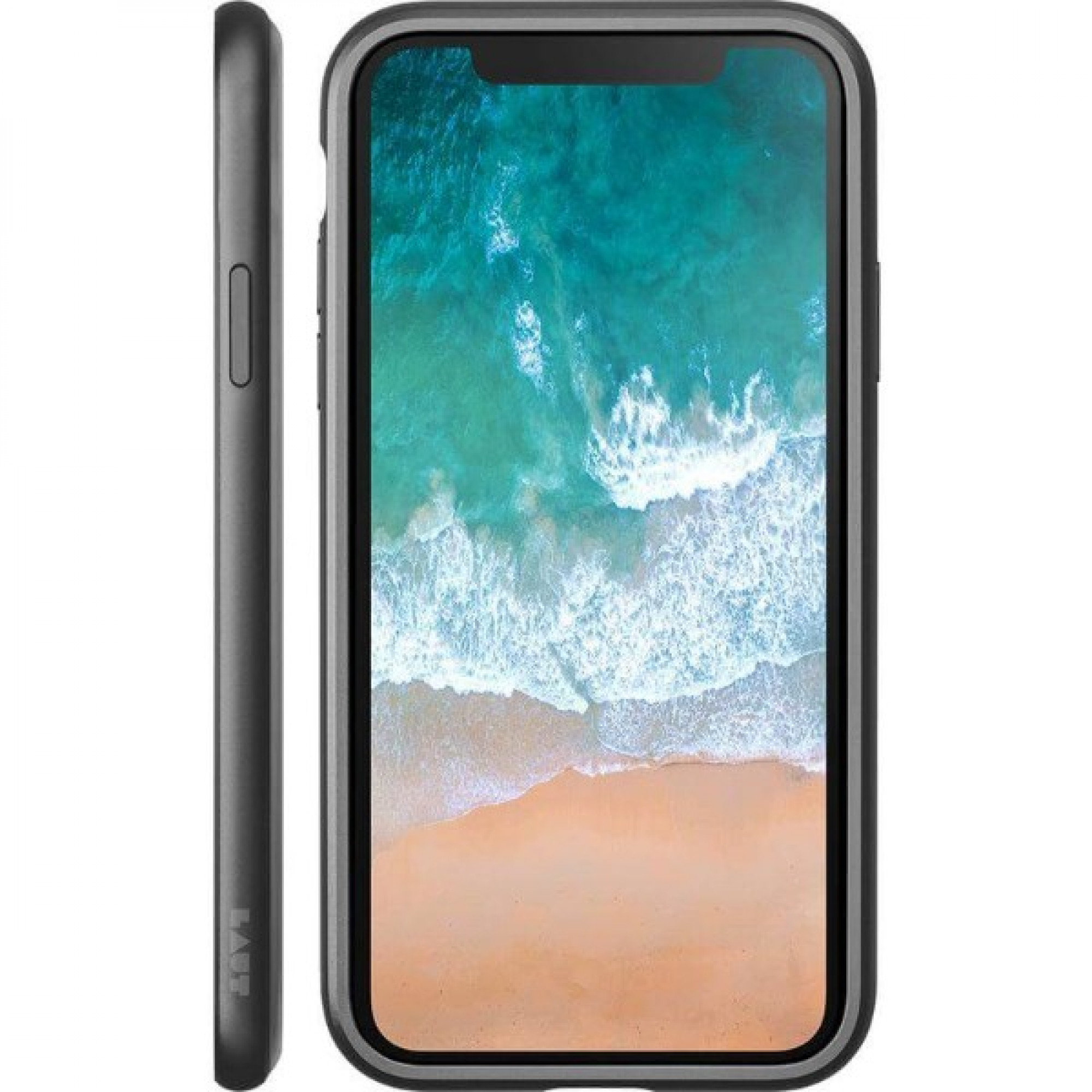 Чохол-бампер LAUT EXO-FRAME Aluminium для iPhone X Mate Black (LAUT_iP8_EXI_GM)