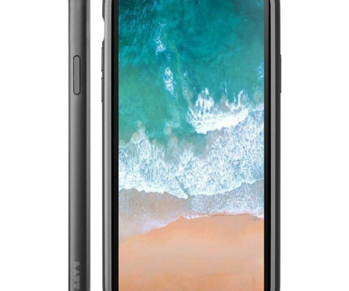 Чохол-бампер LAUT EXO-FRAME Aluminium для iPhone X Mate Black (LAUT_iP8_EXI_GM)