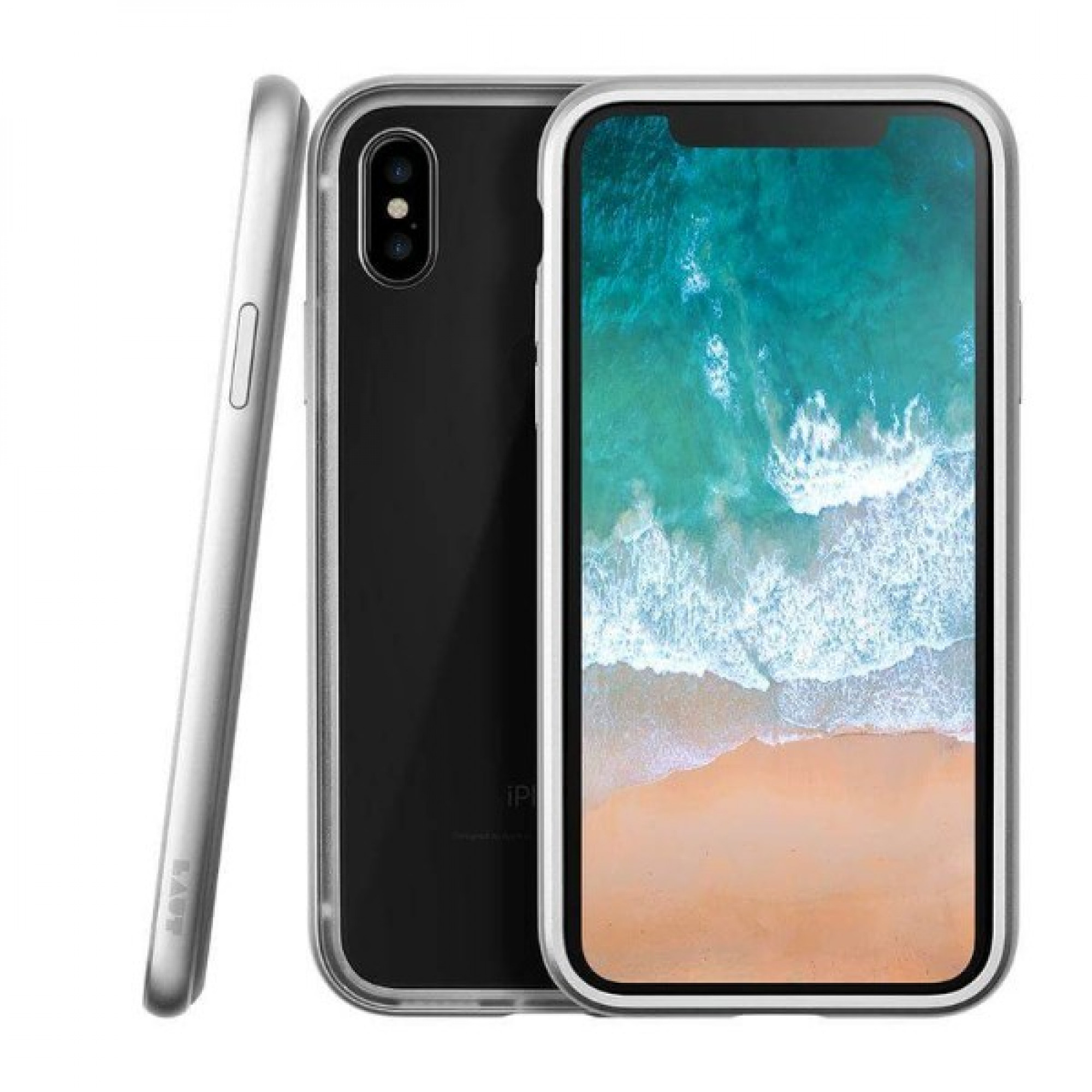 Чохол-бампер LAUT EXO-FRAME Aluminium для iPhone X Silver (LAUT_iP8_EXI_SL)