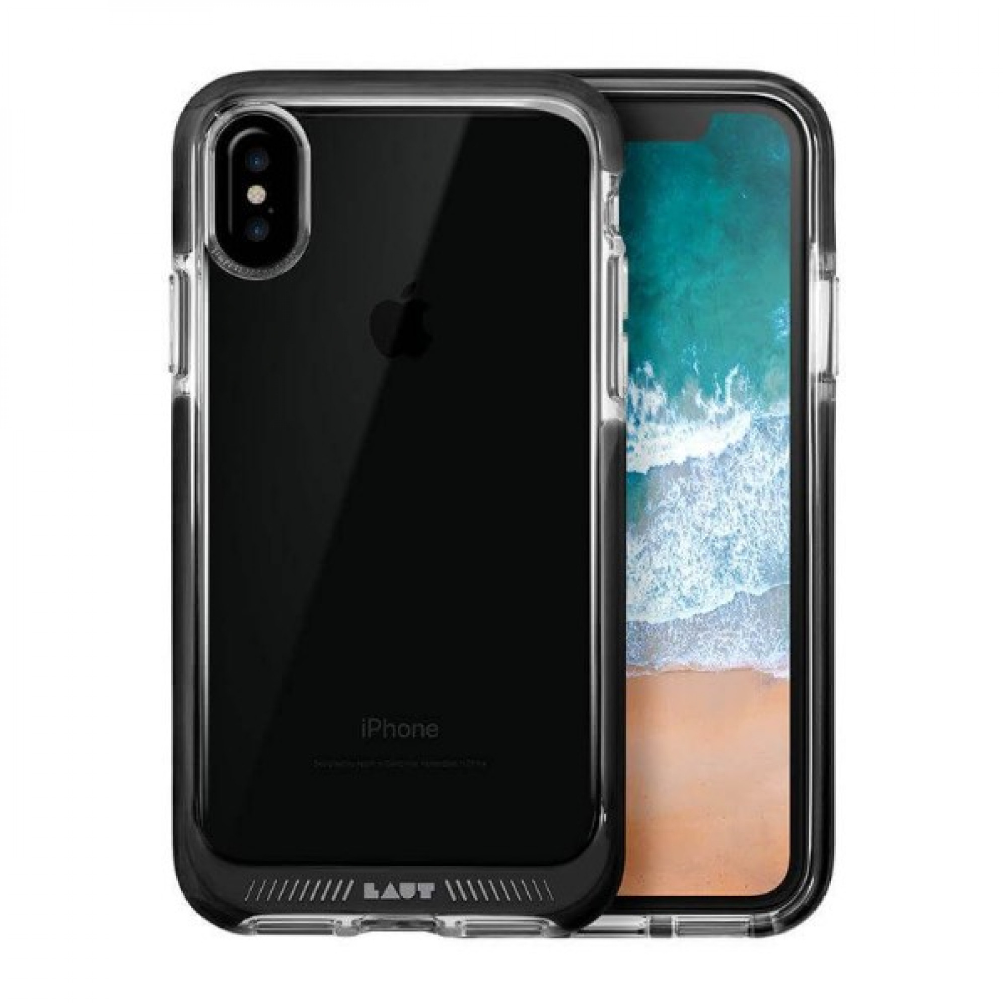 Чохол LAUT FLURO для iPhone X Black (LAUT_iP8_FR_BK)