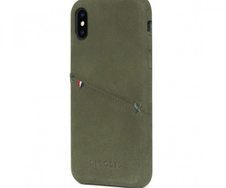 Чохол Decoded Leather Back для iPhone X Khaki (D7IPOXBC3ON)