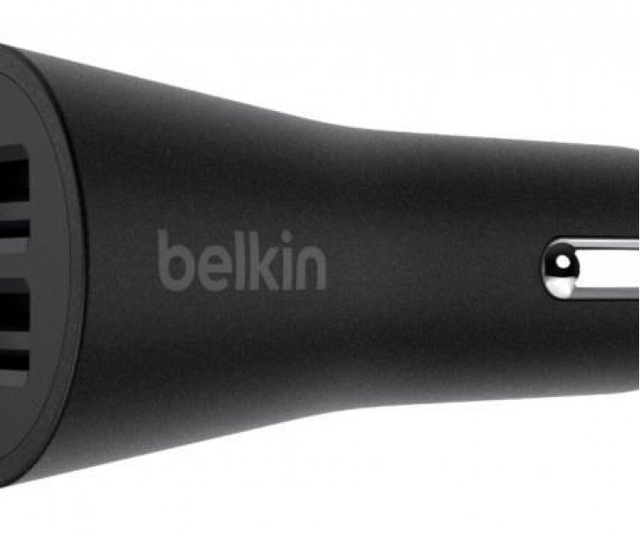 Автомобильное ЗУ Belkin USB DUAL METALLIC (USB 2.4Amp), 24W,BLACK