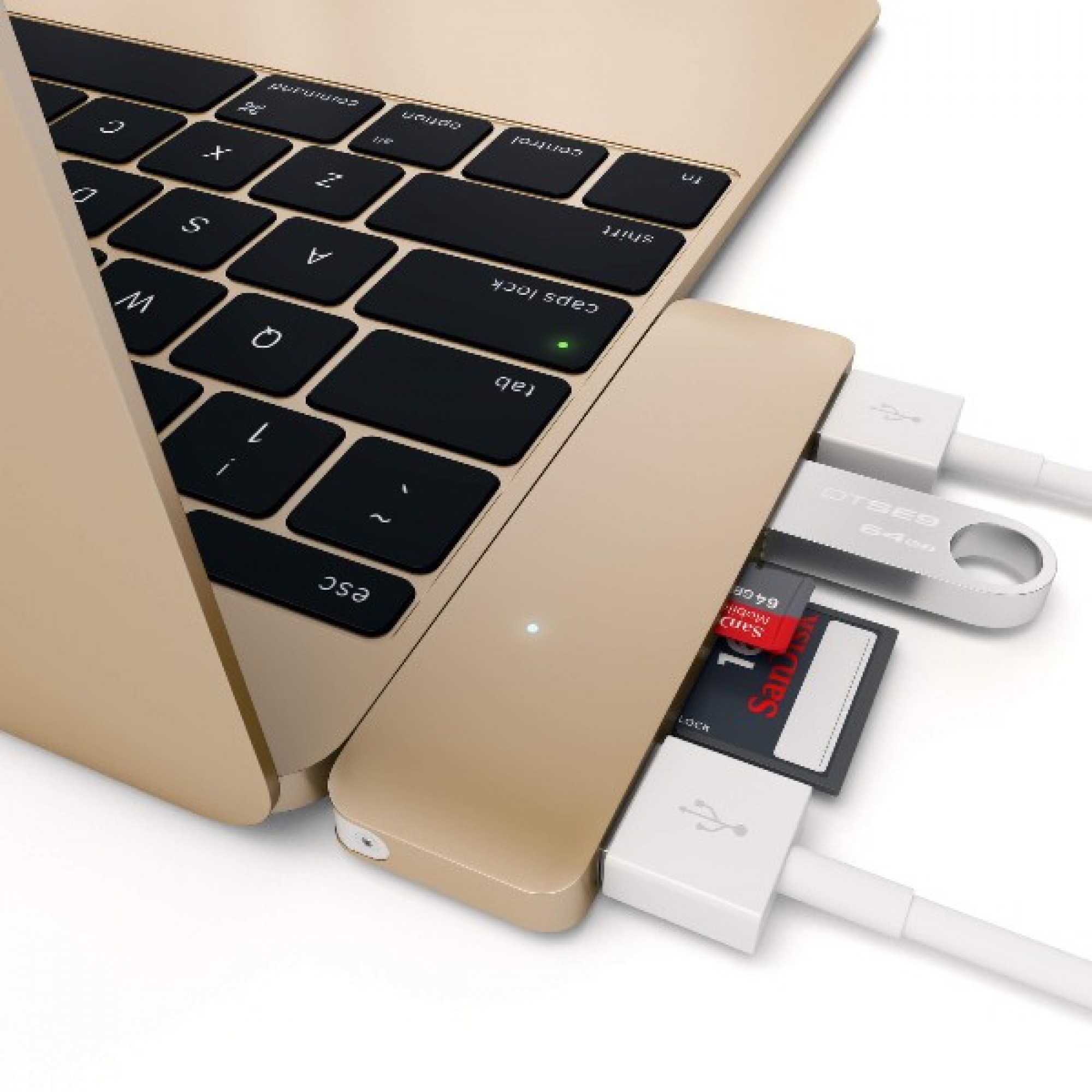 Хаб Satechi Type-C USB 3.0 3-in-1 Combo Hub Gold