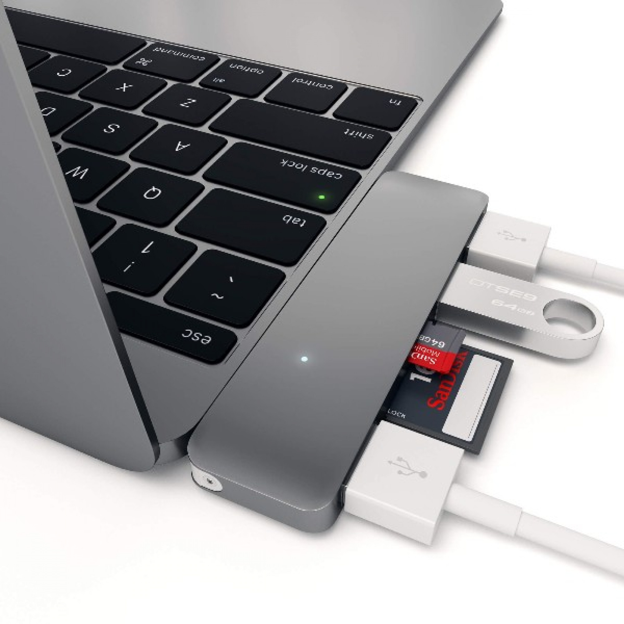 Хаб Satechi Type-C USB 3.0 3-in-1 Combo Hub Space Gray
