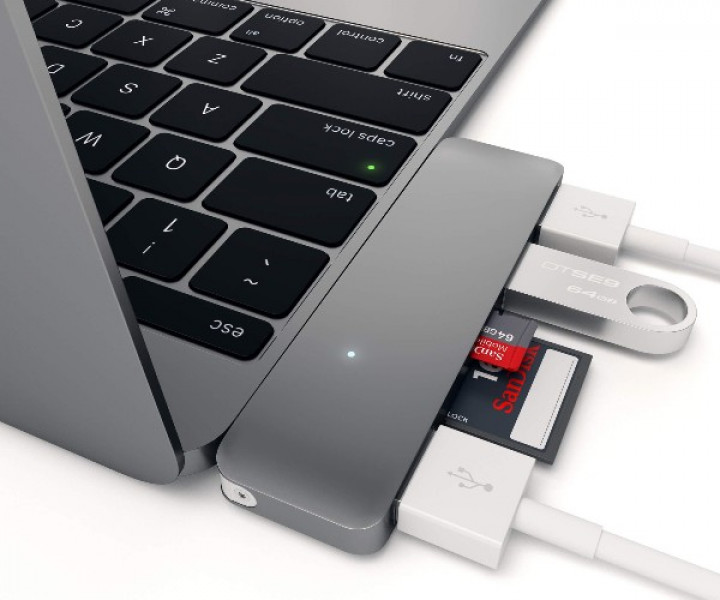 Хаб Satechi Type-C USB 3.0 3-in-1 Combo Hub Space Gray