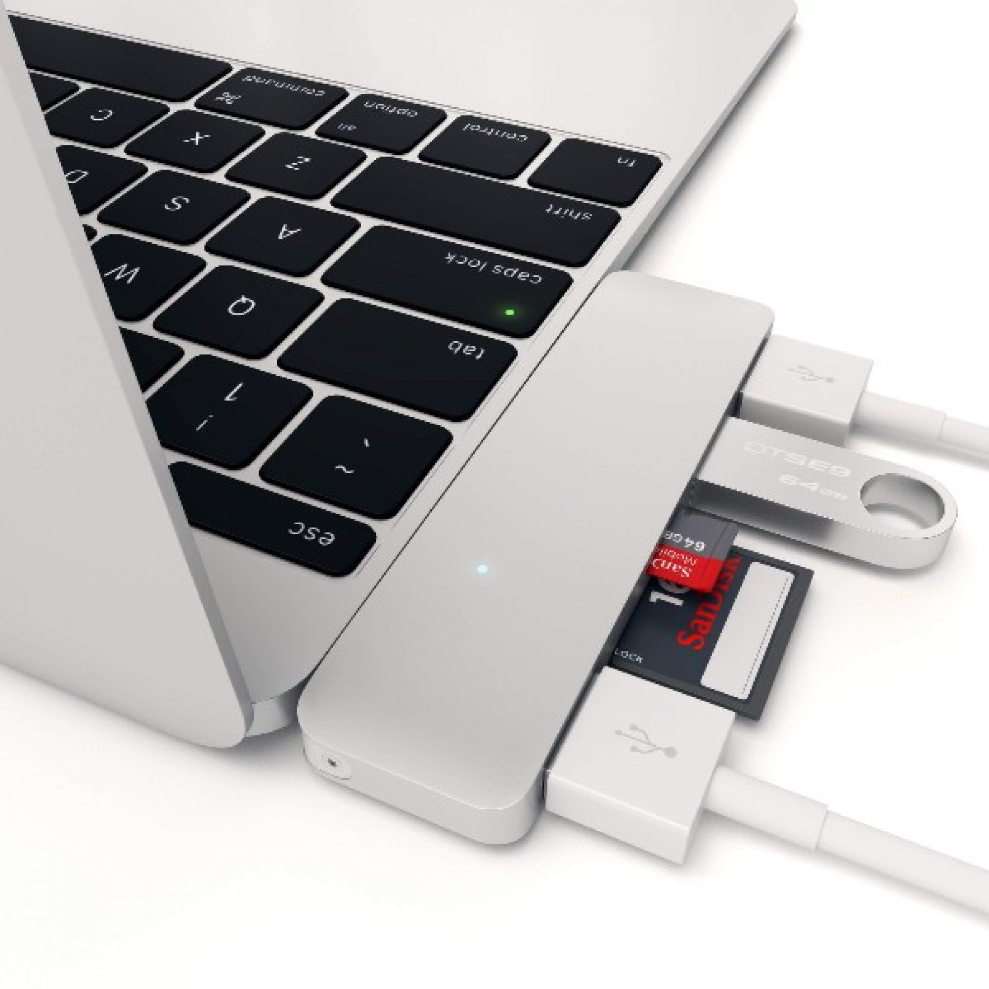 Хаб Satechi Type-C USB 3.0 3-in-1 Combo Hub Silver