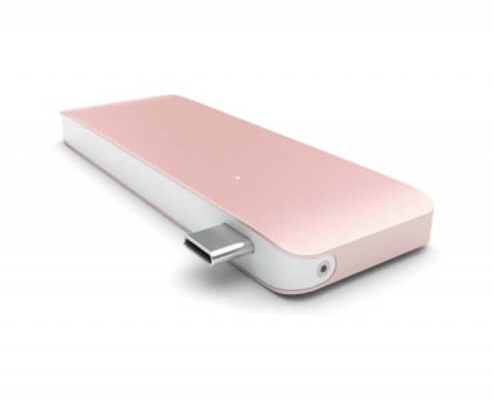 Картридер концентратор Satechi Type-C USB 3.0 Pass-through Hub Rose Gold (ST-TCUPR)