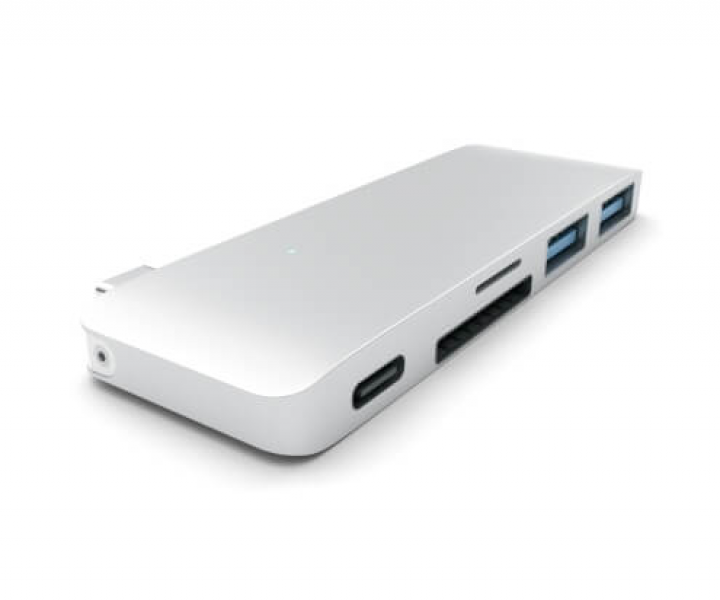Картридер концентратор Satechi Type-C USB 3.0 Pass-through Hub Silver (ST-TCUPS)