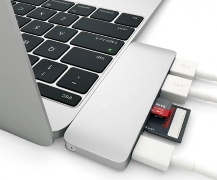 Картридер концентратор Satechi Type-C USB 3.0 Pass-through Hub Silver (ST-TCUPS)