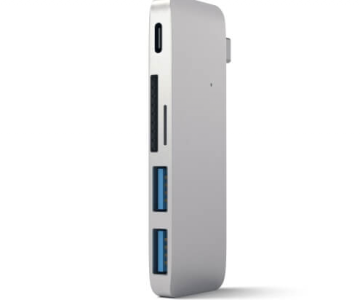 Картридер концентратор Satechi Type-C USB 3.0 Pass-through Hub Silver (ST-TCUPS)