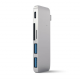 Картридер концентратор Satechi Type-C USB 3.0 Pass-through Hub Silver (ST-TCUPS)