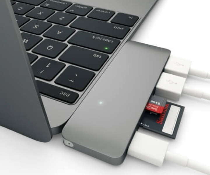Хаб Satechi Type-C USB 3.0 Passthrough Hub Space Gray