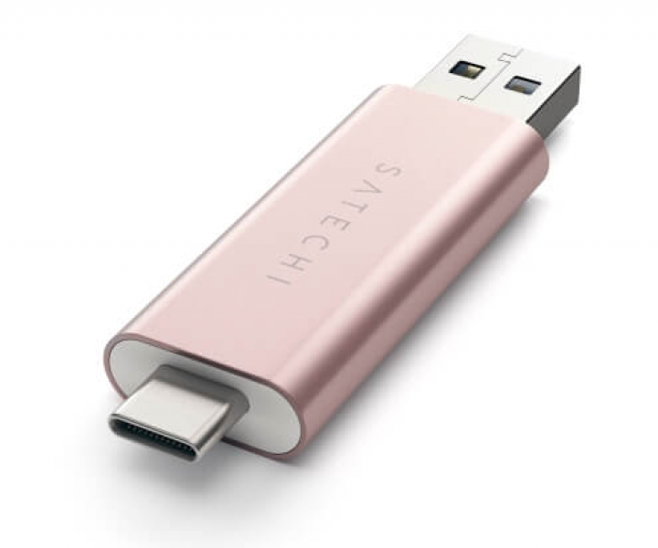 Картридер Satechi Aluminum Type-C, USB 3.0 and MicroSD/SD Card Reader Rose Gold (ST-TCCRAR)