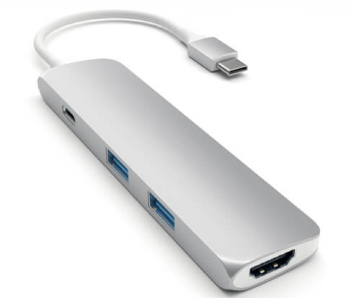 Хаб Satechi Aluminum Type-C Slim Multi-Port Adapter 4K Silver
