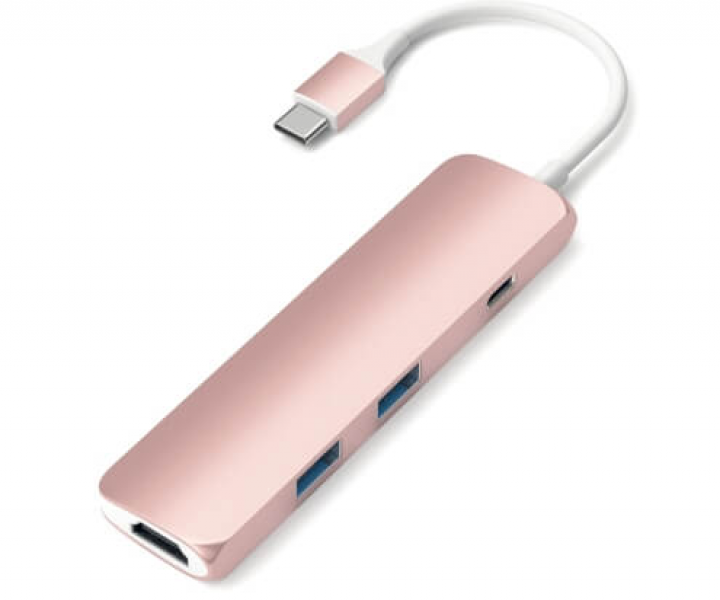 Хаб Satechi Aluminum Type-C Slim Multi-Port Adapter 4K Rose Gold