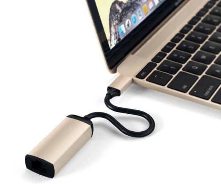 Сетевая карта GbE Satechi Type-C Ethernet Adapter Gold (ST-TCENG)