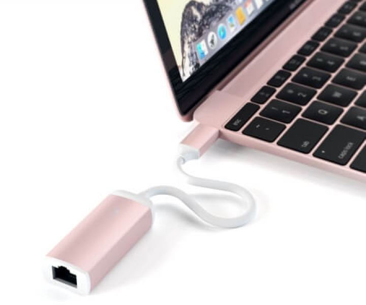 Сетевая карта GbE Satechi Type-C Ethernet Adapter Rose Gold (ST-TCENR)