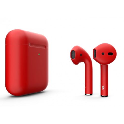 Наушники Apple AirPods 2 MRXJ2 с беспроводной зарядкой Red Matte (Красные матовые)