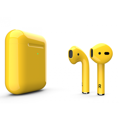 Наушники Apple AirPods 2 MRXJ2 с беспроводной зарядкой Yellow Gloss (Желтые глянцевые)