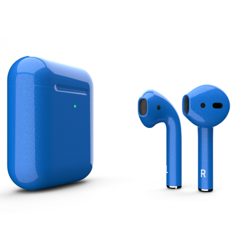 Наушники Apple AirPods 2 MRXJ2 с беспроводной зарядкой Blue Gloss (Синие глянцевые)