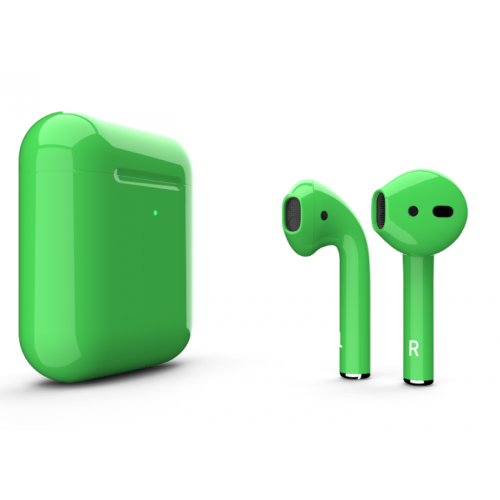 Наушники Apple AirPods 2 MRXJ2 с беспроводной зарядкой Lime Green Gloss (Зеленые глянцевые)
