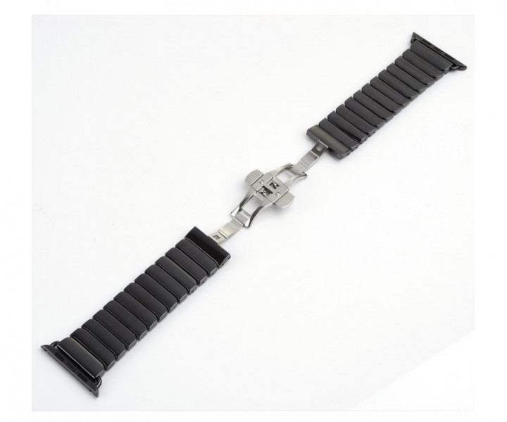 Керамический ремешок 1-Bead Ceramic Band for Apple Watch 38/40 mm - Black