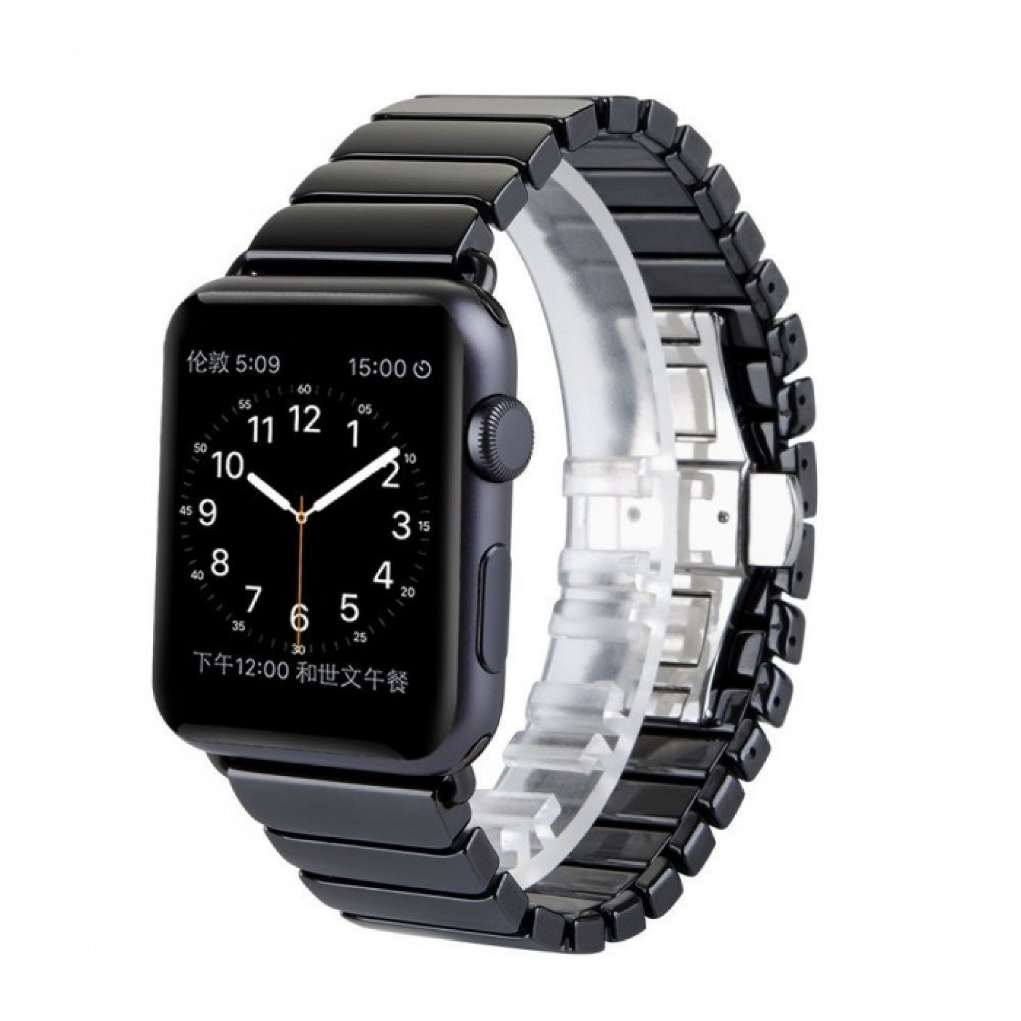 Керамический ремешок 1-Bead Ceramic Band for Apple Watch 38/40 mm - Black