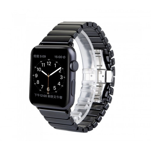 Керамический ремешок 1-Bead Ceramic Band for Apple Watch 38/40 mm - Black