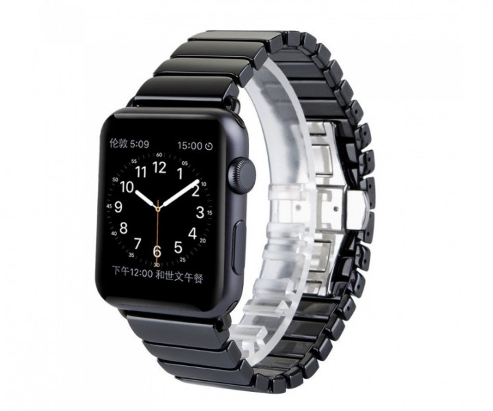 Керамический ремешок 1-Bead Ceramic Band for Apple Watch 38/40 mm - Black