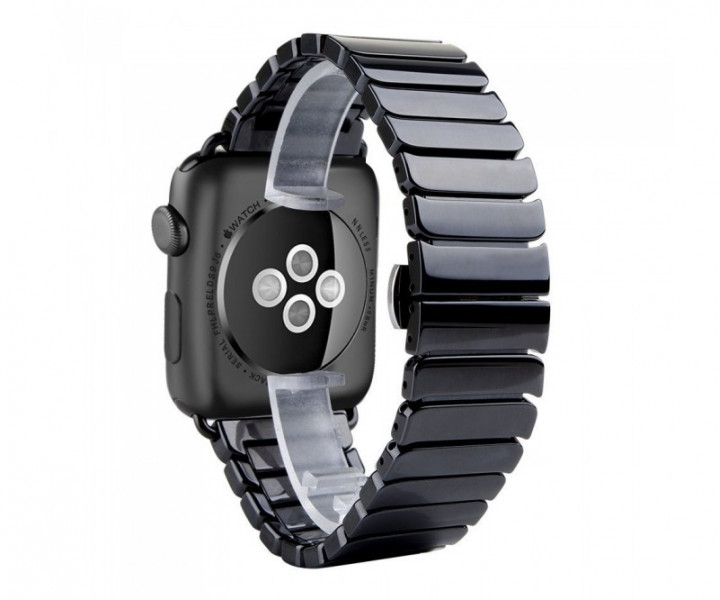 Керамический ремешок 1-Bead Ceramic Band for Apple Watch 38/40 mm - Black