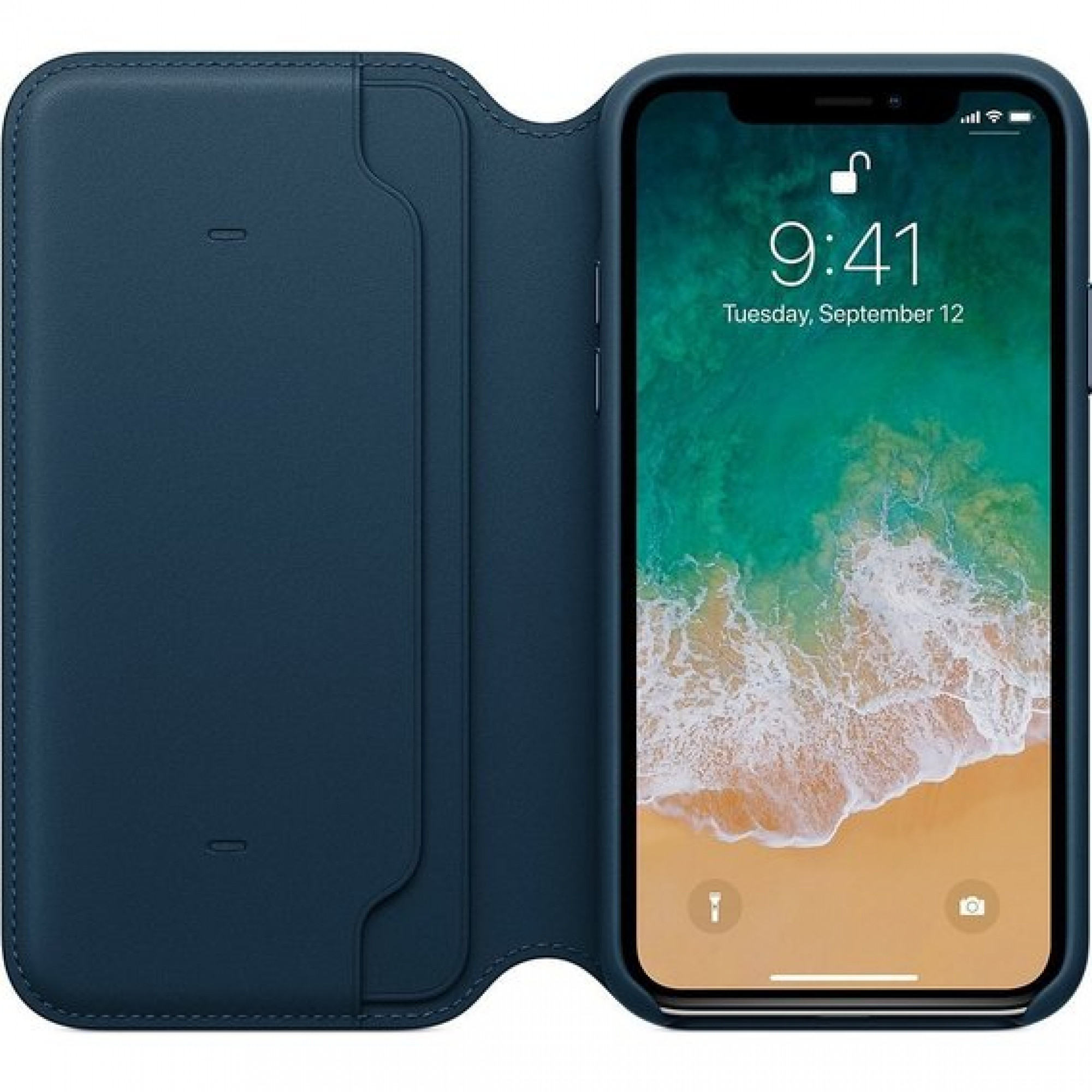 Apple iPhone X Leather Folio - Cosmos Blue (MQRW2) без коробки