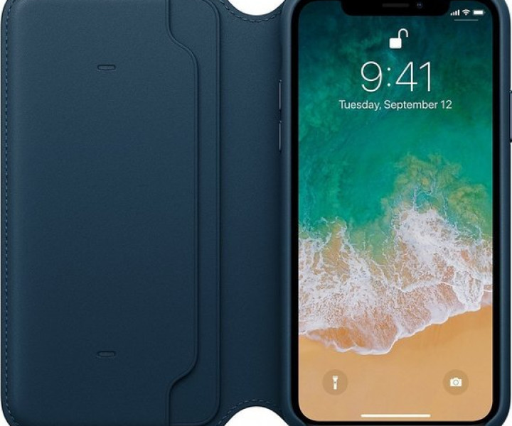 Apple iPhone X Leather Folio - Cosmos Blue (MQRW2) без коробки