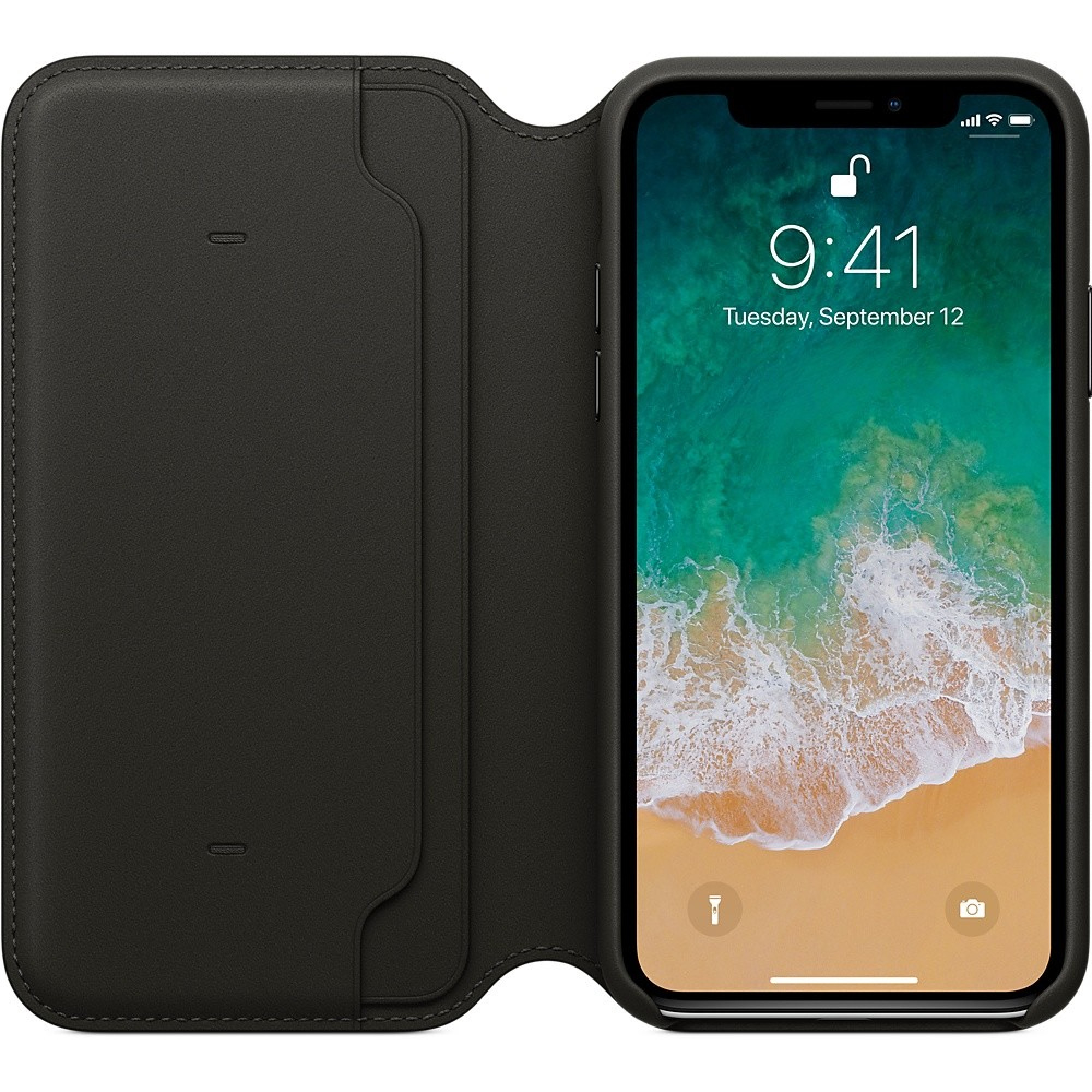 Apple iPhone X Leather Folio - Black (MQRV2) без коробки