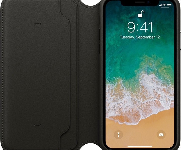 Apple iPhone X Leather Folio - Black (MQRV2) без коробки