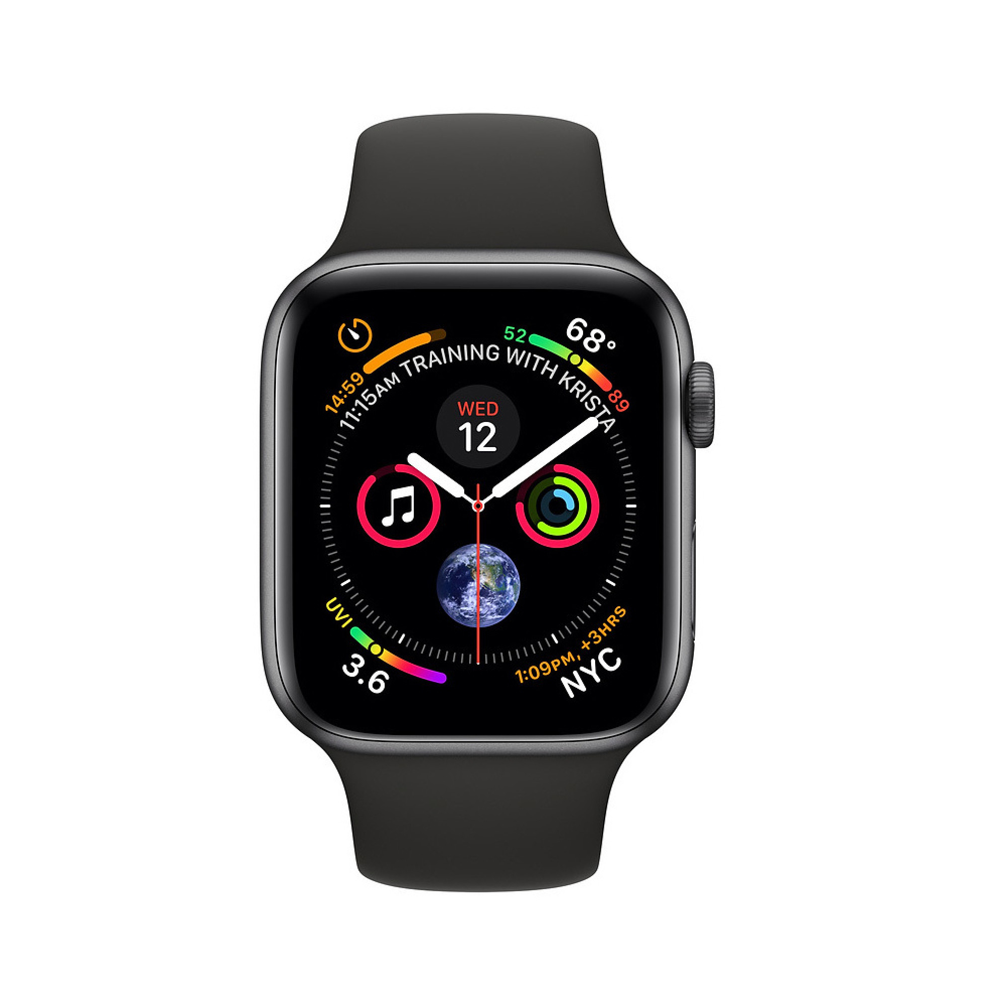 Apple Watch Series 4 GPS + LTE 44mm Black Steel w. Black Sport b. Black Steel (MTV52)