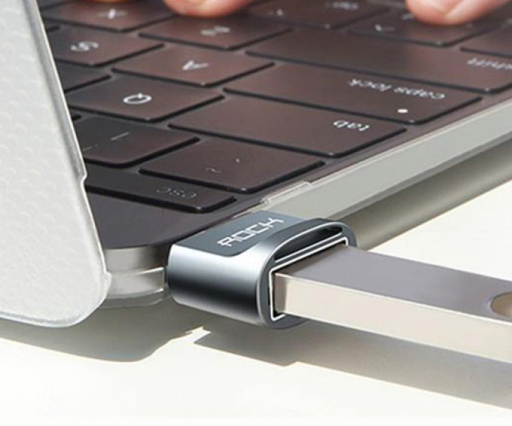 Перехідник Rock Type-C to USB Gray