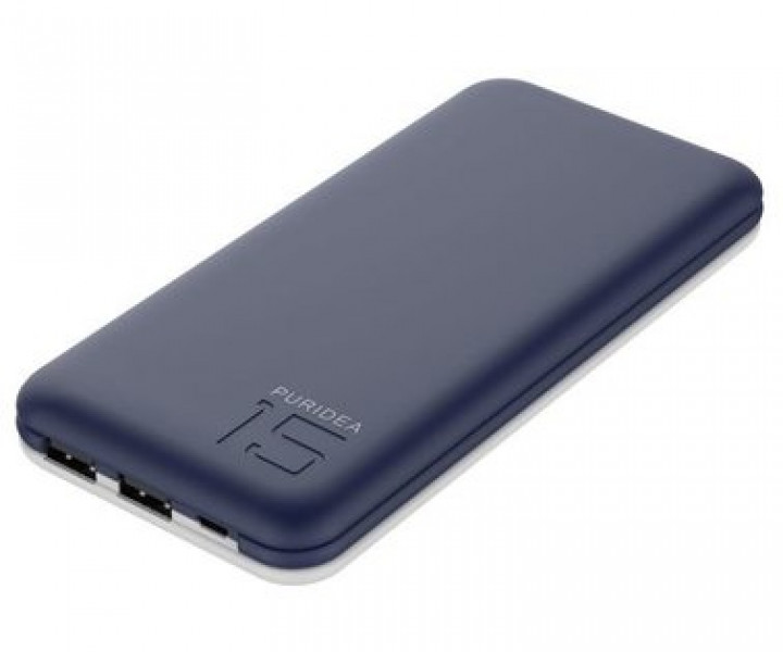 Внешний аккумулятор PURIDEA S3 15000mAh Li-Pol Rubber Blue & White