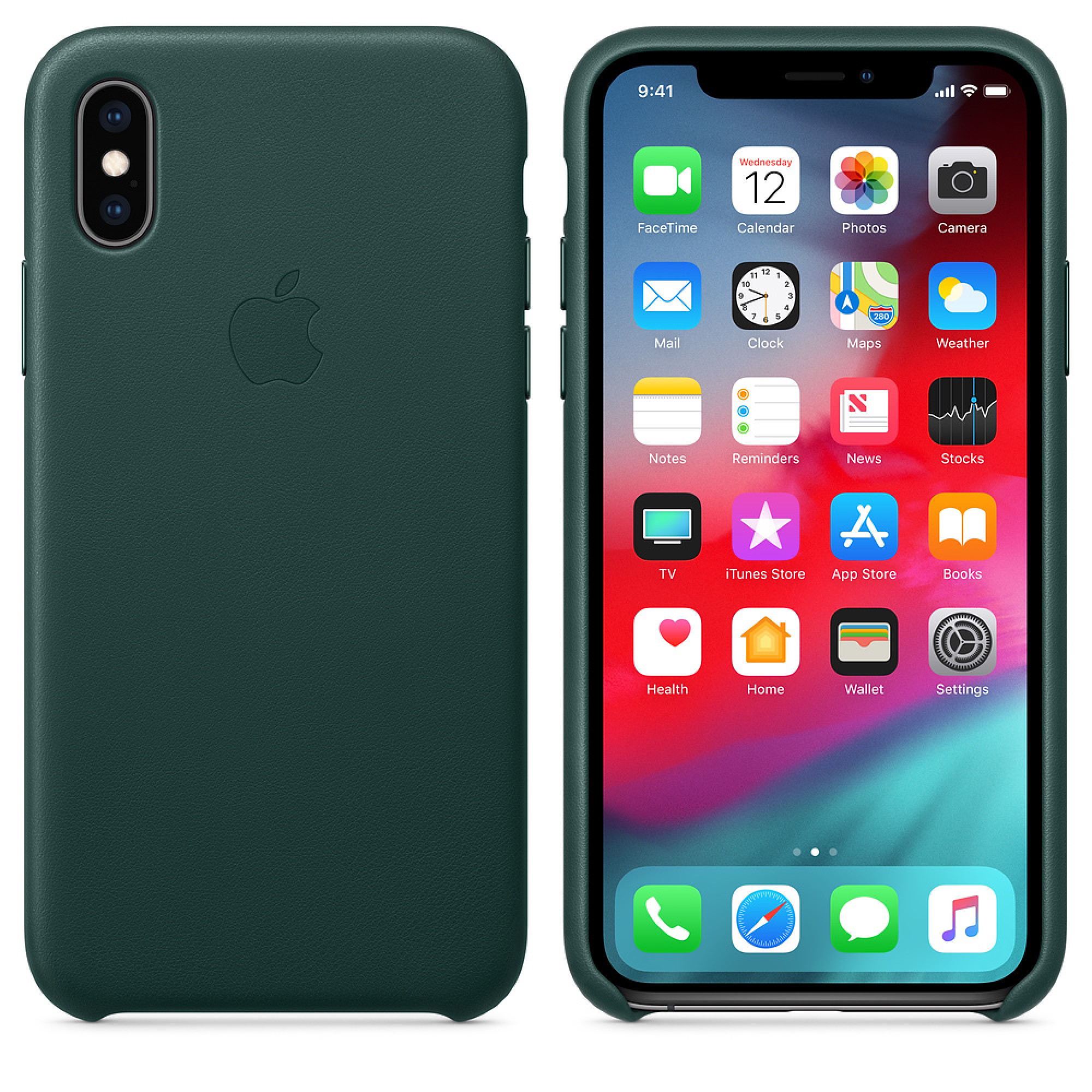 Чохол Apple Leather Case Forest Green (MTEV2) для iPhone XS Max