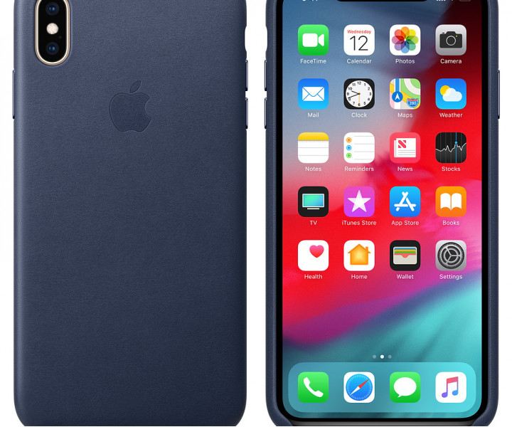 Чохол Apple Leather Case Midnight Blue (MRWU2) для iPhone XS Max