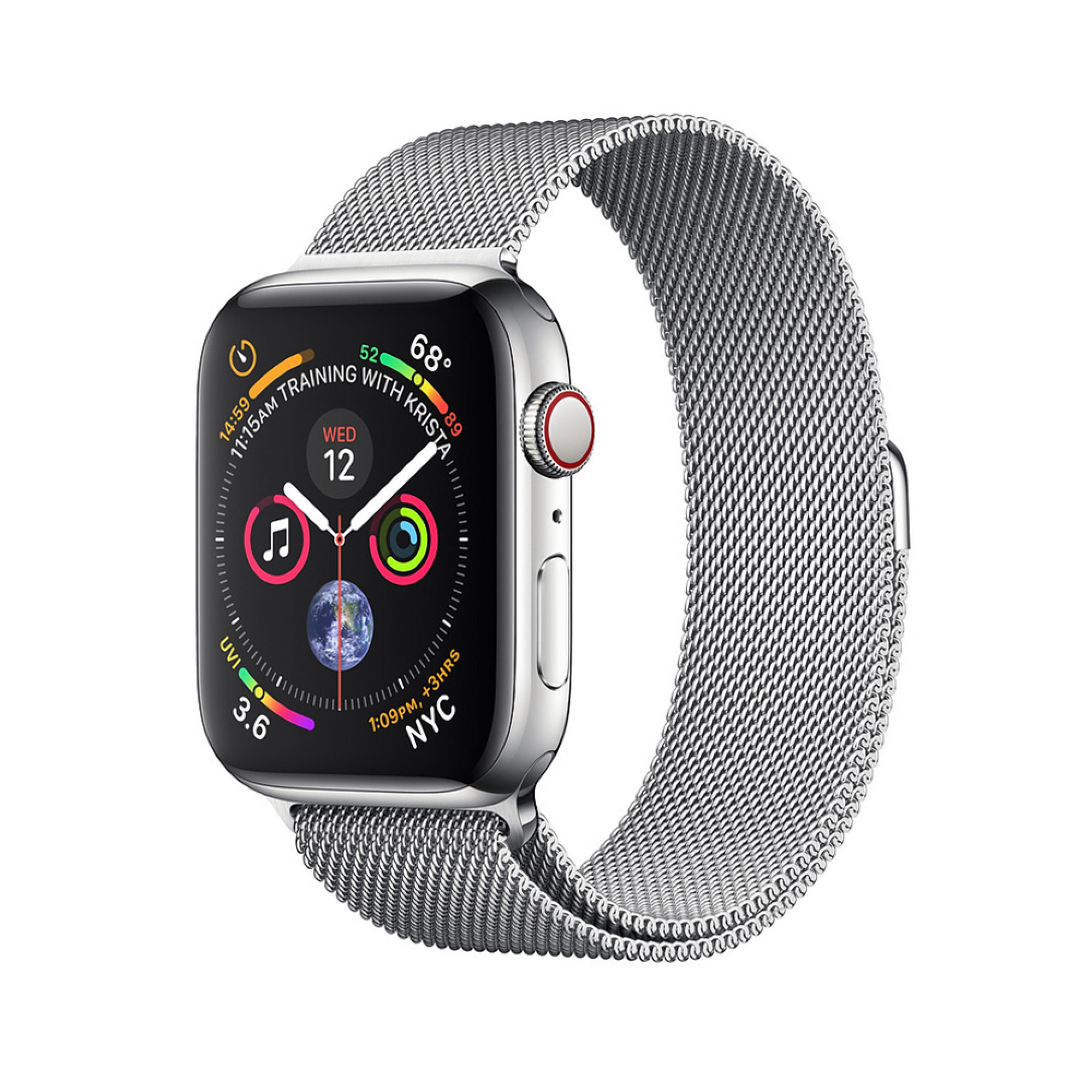 Apple Watch Series 4 GPS LTE 40mm Steel w. Milanese l. Steel (MTVK2 / MTUM2) Cellular Stainless Case with Loop