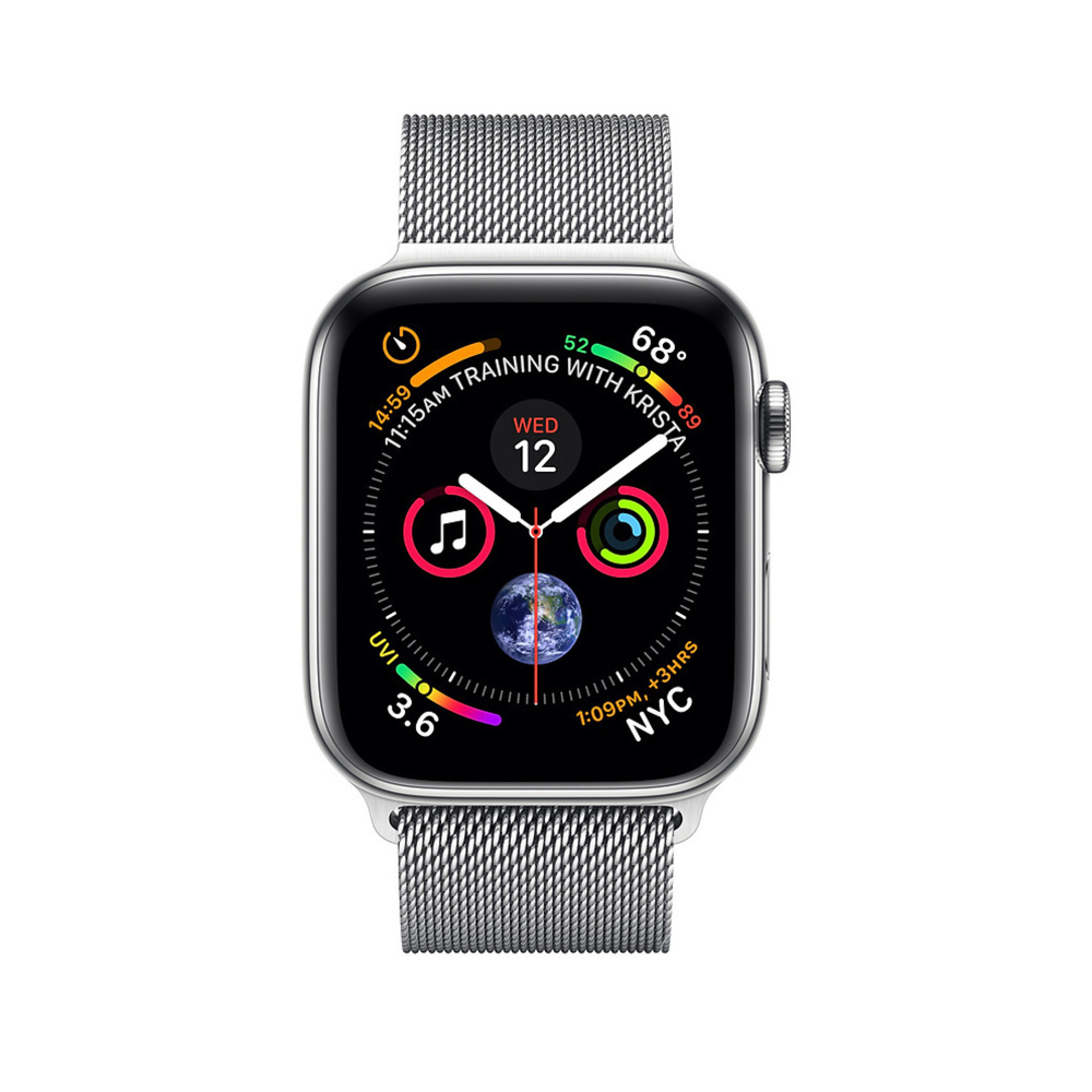 Apple Watch Series 4 GPS LTE 40mm Steel w. Milanese l. Steel (MTVK2 / MTUM2) Cellular Stainless Case with Loop