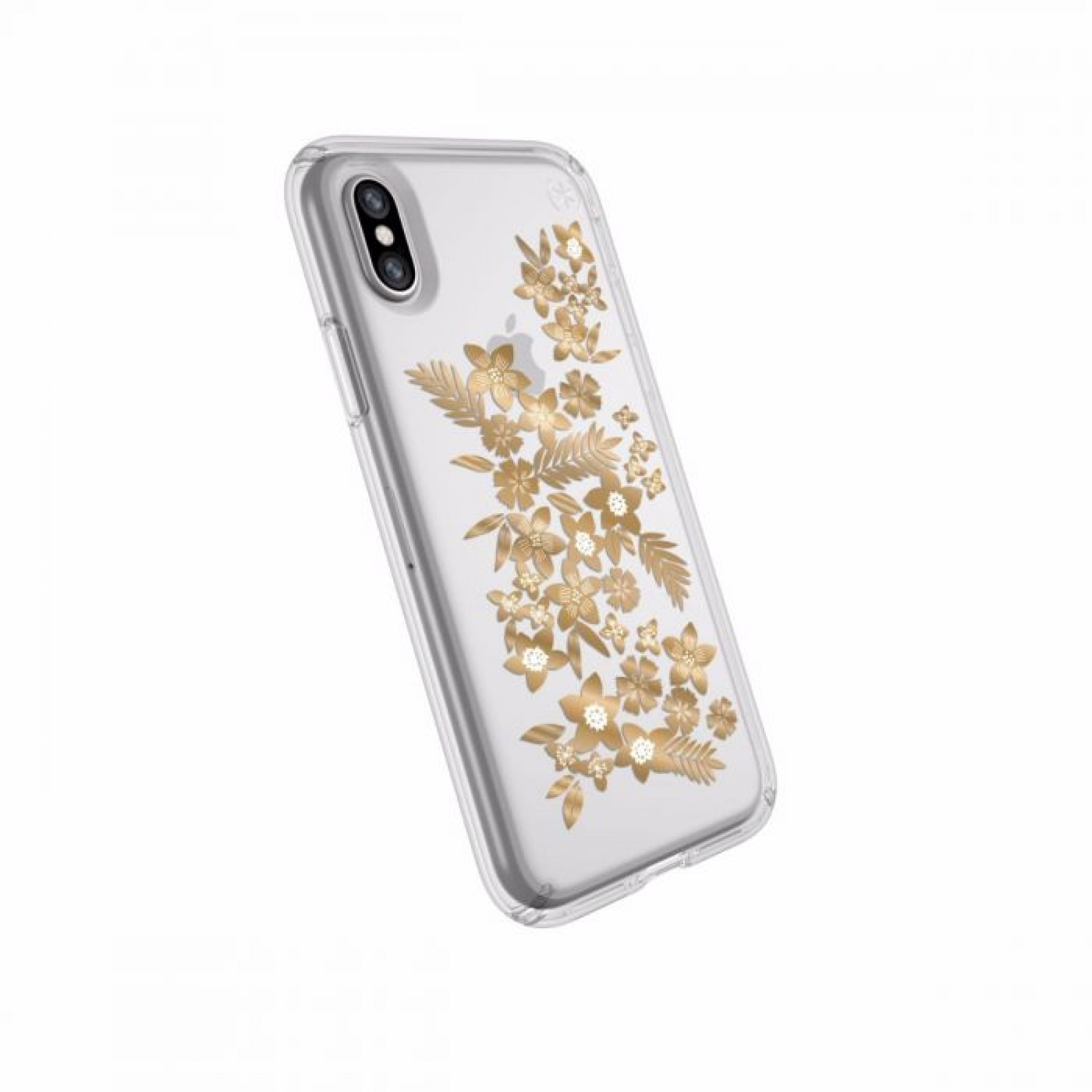 Чохол Speck Presidio Clear + Print для iPhone X / XS Shimmer Floral Metallic Gold (SP-103136-6677)