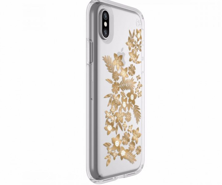 Чохол Speck Presidio Clear + Print для iPhone X / XS Shimmer Floral Metallic Gold (SP-103136-6677)
