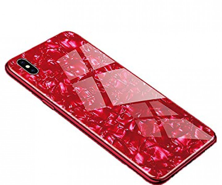 Чохол Proda Glass Marble для iPhone XS Max Red
