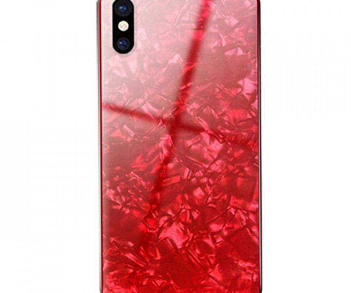 Чохол Proda Glass Marble для iPhone XS Max Red