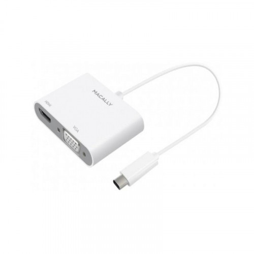 Адаптер Macally Adapter USB-C to VGA and HDMI 4K White (UCVH4K)