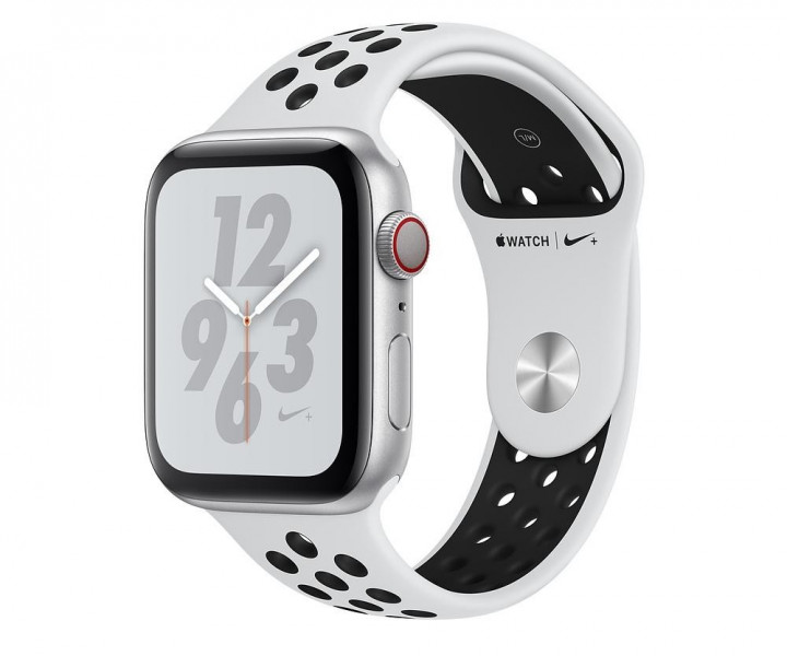 Apple Watch Nike Series 4 GPS LTE 44mm Silver Alum. w. Platinum/Black Nike Sport b. Silver Alum. (MTXC2)